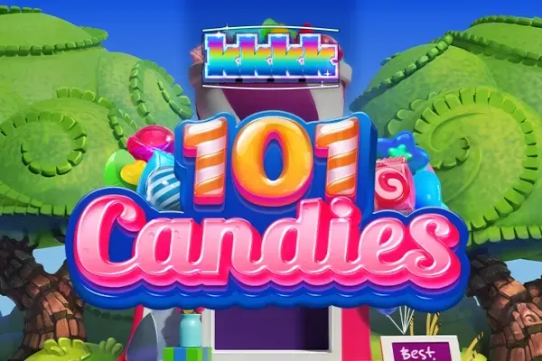 Makulay na interface ng 101 Candies slot na may mga kendi at candies
