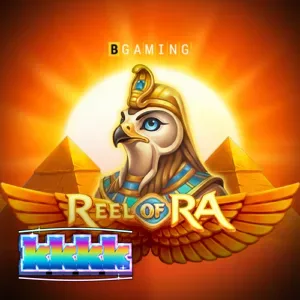 Reel of Ra slot game interface na may mga Egyptian symbols at coin mechanics